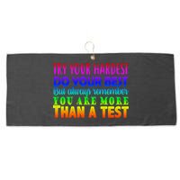 Try Your Hardest On The Test Day Large Microfiber Waffle Golf Towel