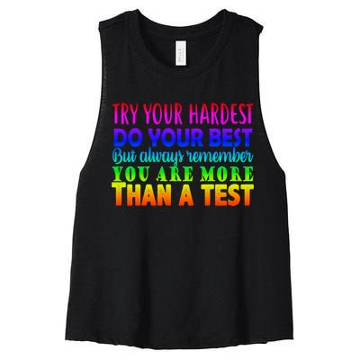 Try Your Hardest On The Test Day Women's Racerback Cropped Tank