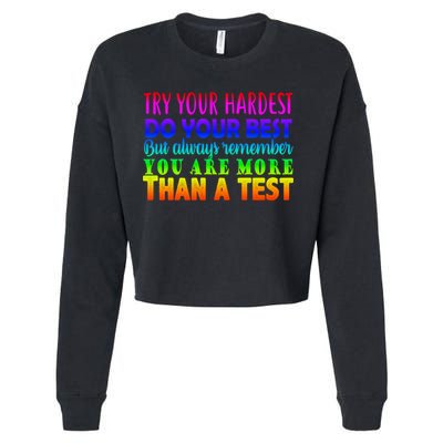 Try Your Hardest On The Test Day Cropped Pullover Crew