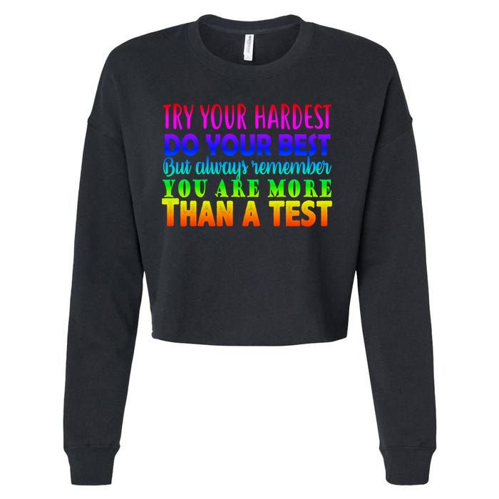 Try Your Hardest On The Test Day Cropped Pullover Crew