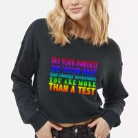 Try Your Hardest On The Test Day Cropped Pullover Crew