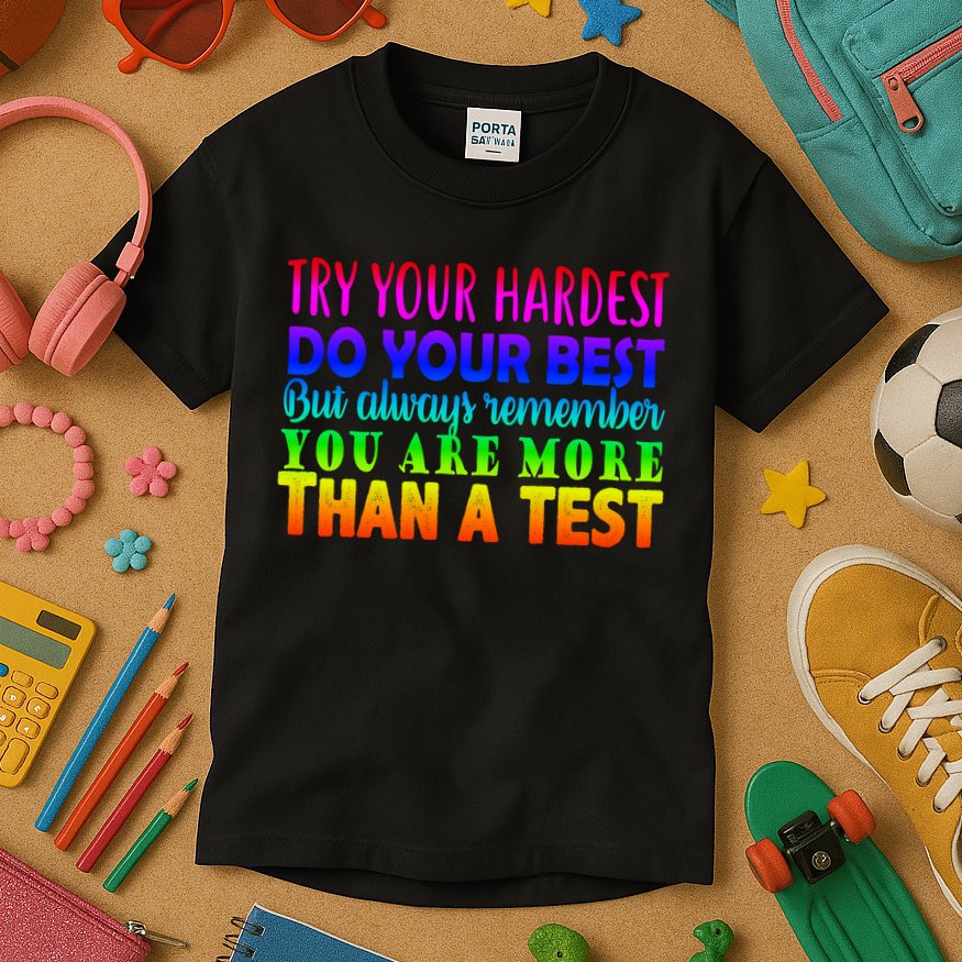 Try Your Hardest On The Test Day Kids T-Shirt