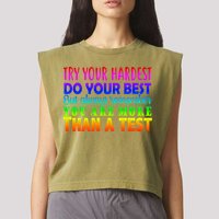 Try Your Hardest On The Test Day Garment-Dyed Women's Muscle Tee