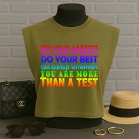 Try Your Hardest On The Test Day Garment-Dyed Women's Muscle Tee