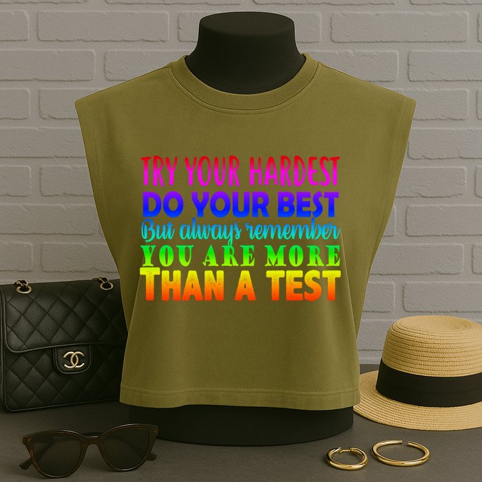 Try Your Hardest On The Test Day Garment-Dyed Women's Muscle Tee