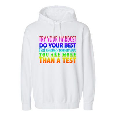 Try Your Hardest On The Test Day Garment-Dyed Fleece Hoodie