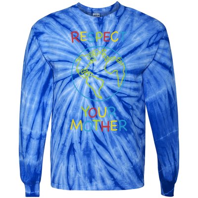 Trendy Respect Your Mother Earth Nature Gift Tie-Dye Long Sleeve Shirt