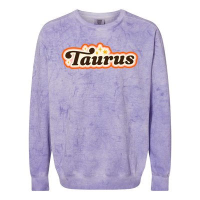 Taurus Retro Zodiac Birthday Colorblast Crewneck Sweatshirt