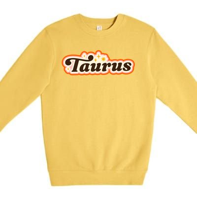 Taurus Retro Zodiac Birthday Premium Crewneck Sweatshirt