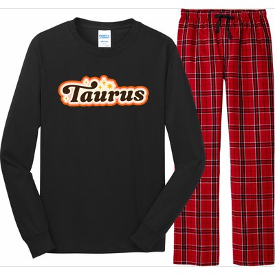 Taurus Retro Zodiac Birthday Long Sleeve Pajama Set