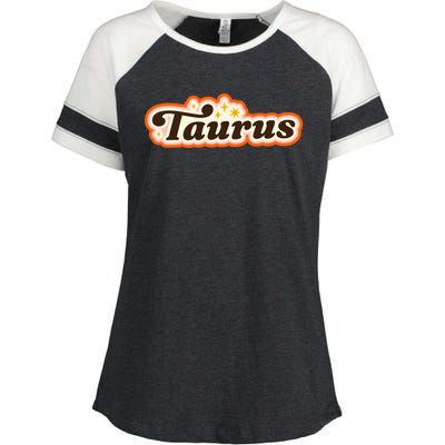 Taurus Retro Zodiac Birthday Enza Ladies Jersey Colorblock Tee