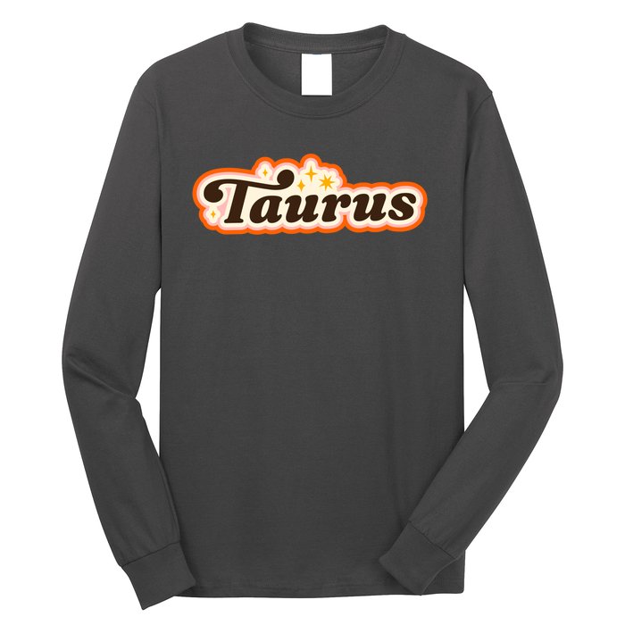 Taurus Retro Zodiac Birthday Long Sleeve Shirt