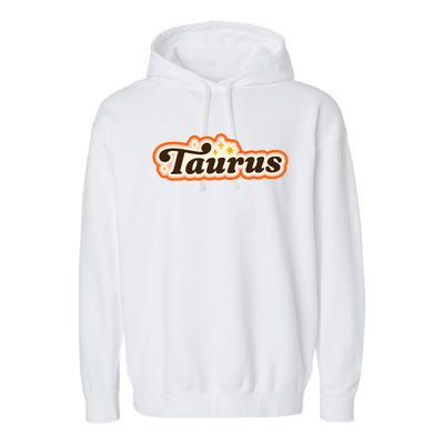 Taurus Retro Zodiac Birthday Garment-Dyed Fleece Hoodie