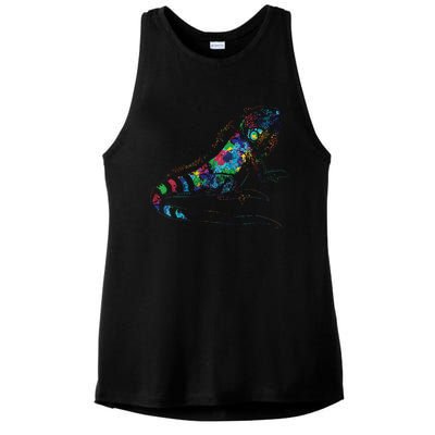 Tropic Reptile Zoo Keeper Gift Idea Iguana Ladies PosiCharge Tri-Blend Wicking Tank