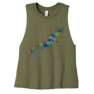 Tropic Reptile Zoo Keeper Gift Idea Iguana Women's Racerback Cropped Tank