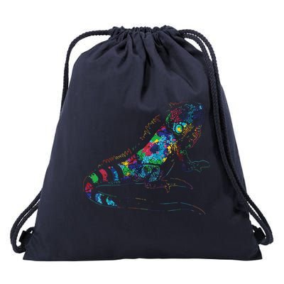 Tropic Reptile Zoo Keeper Gift Idea Iguana Drawstring Bag