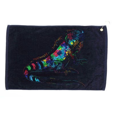 Tropic Reptile Zoo Keeper Gift Idea Iguana Grommeted Golf Towel