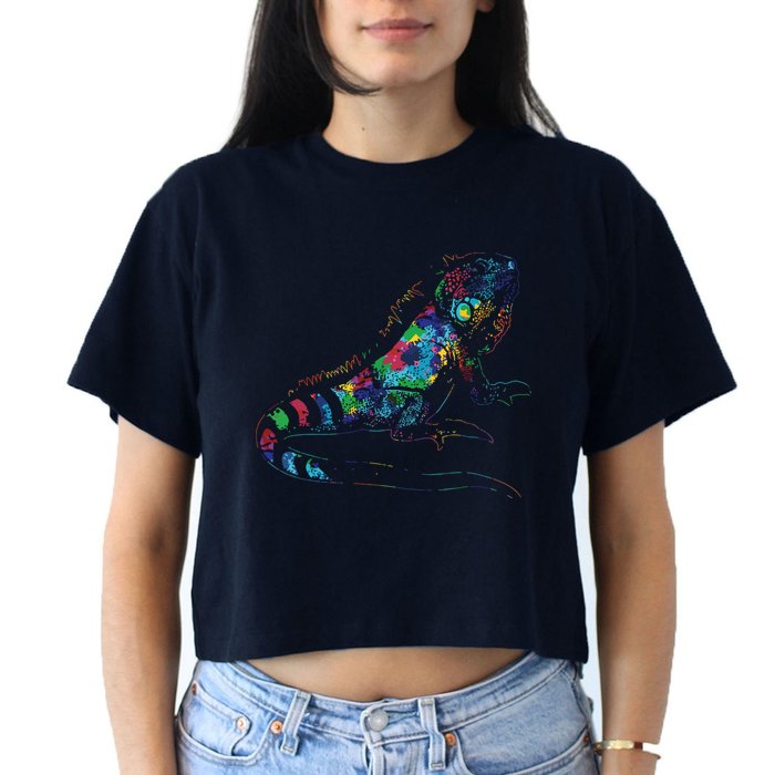 Tropic Reptile Zoo Keeper Gift Idea Iguana Crop Top