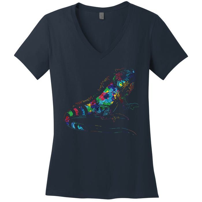 Tropic Reptile Zoo Keeper Gift Idea Iguana Women's V-Neck T-Shirt