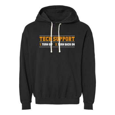 Tech Support 101 For Dummies Cool Gift Funny Tech Support Checklist Gift Garment-Dyed Fleece Hoodie