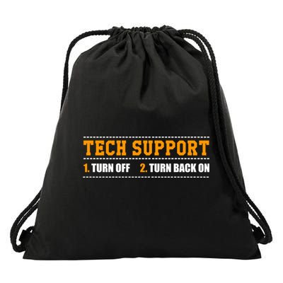 Tech Support 101 For Dummies Cool Gift Funny Tech Support Checklist Gift Drawstring Bag
