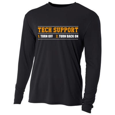 Tech Support 101 For Dummies Cool Gift Funny Tech Support Checklist Gift Cooling Performance Long Sleeve Crew