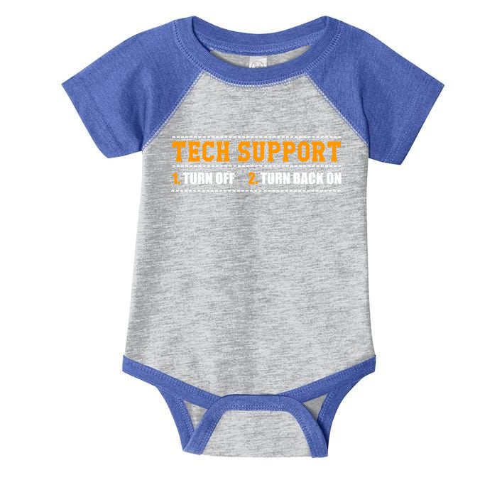 Tech Support 101 For Dummies Cool Gift Funny Tech Support Checklist Gift Infant Baby Jersey Bodysuit