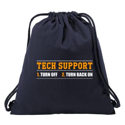 Tech Support 101 For Dummies Cool Gift Funny Tech Support Checklist Gift Drawstring Bag