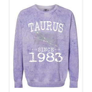 Taurus Since 1983 Taurus Star Sign Astrology 1983 Birthday Funny Gift Colorblast Crewneck Sweatshirt