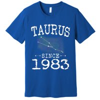 Taurus Since 1983 Taurus Star Sign Astrology 1983 Birthday Funny Gift Premium T-Shirt