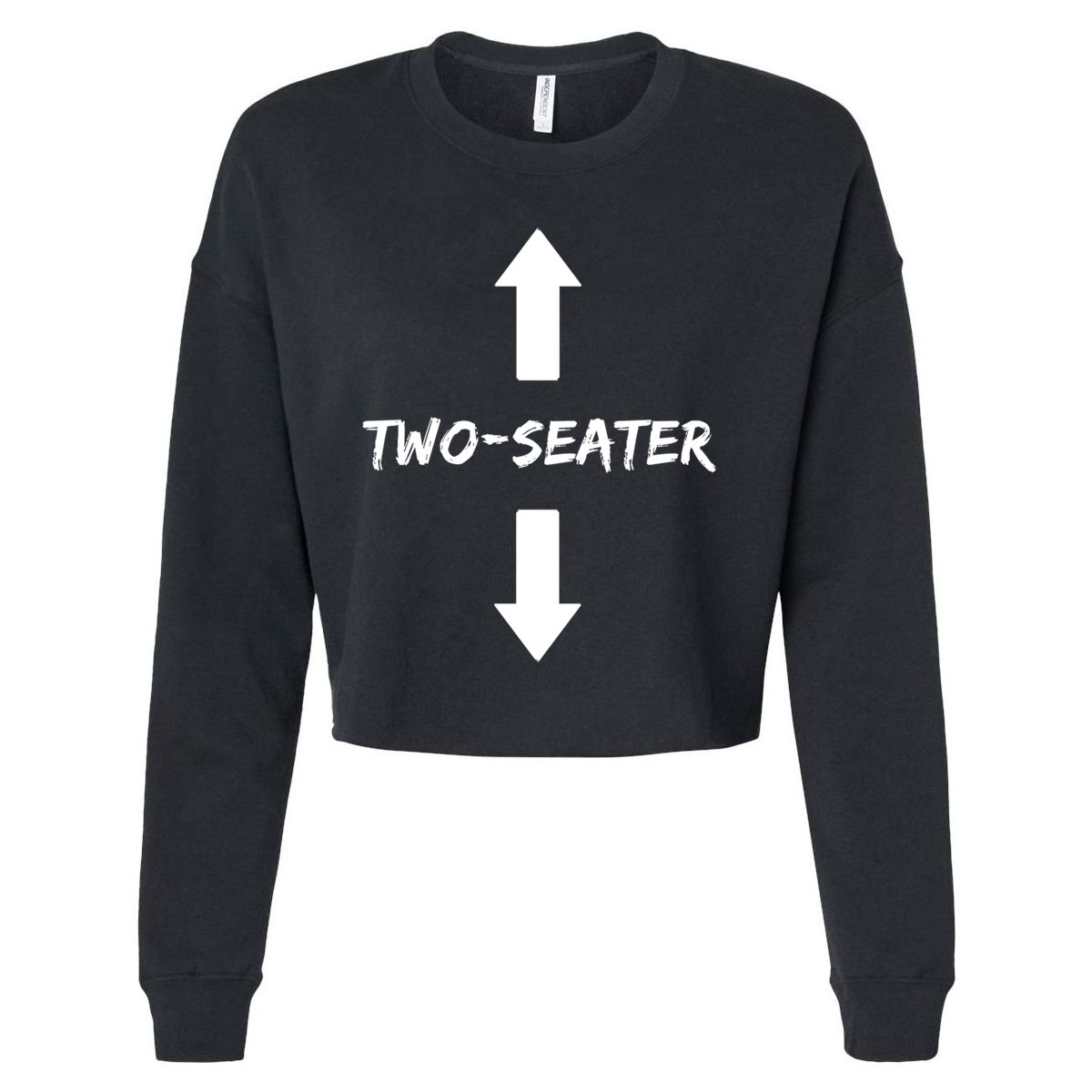 Two Seater 2 Seater Dad Funny Gift Cropped Pullover Crew
