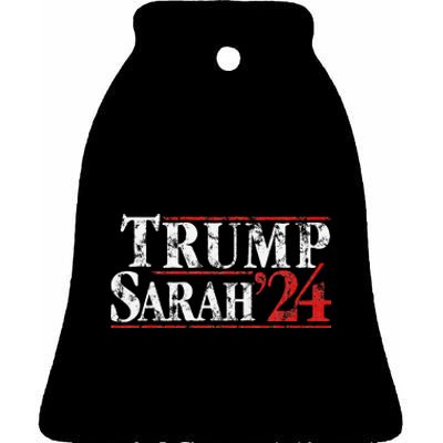 Trump Sarah 2024 Presidential Election Huckabee Sander Ceramic Bell Ornament