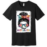 Team Second 2nd Grade Girl Messy Bun Back To School Funny Premium T-Shirt