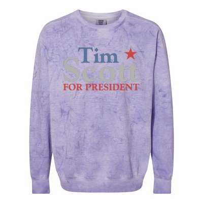 Tim Scott 2024 For President Colorblast Crewneck Sweatshirt