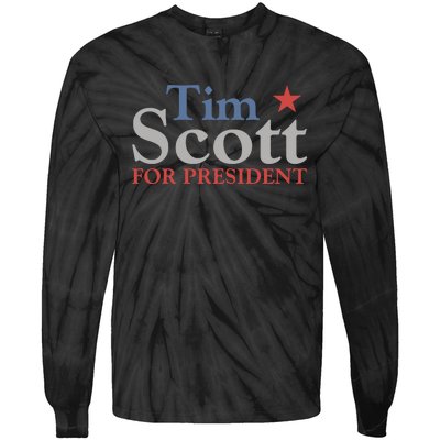 Tim Scott 2024 For President Tie-Dye Long Sleeve Shirt