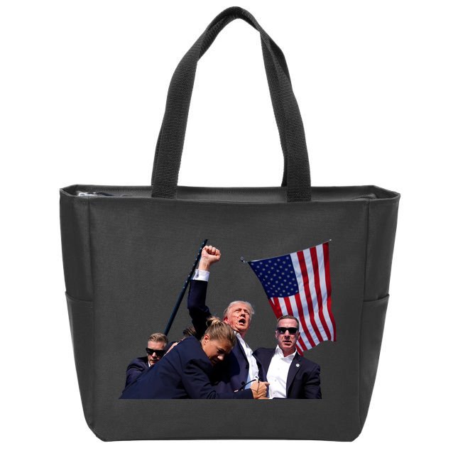 Trump Shot 2024 Zip Tote Bag