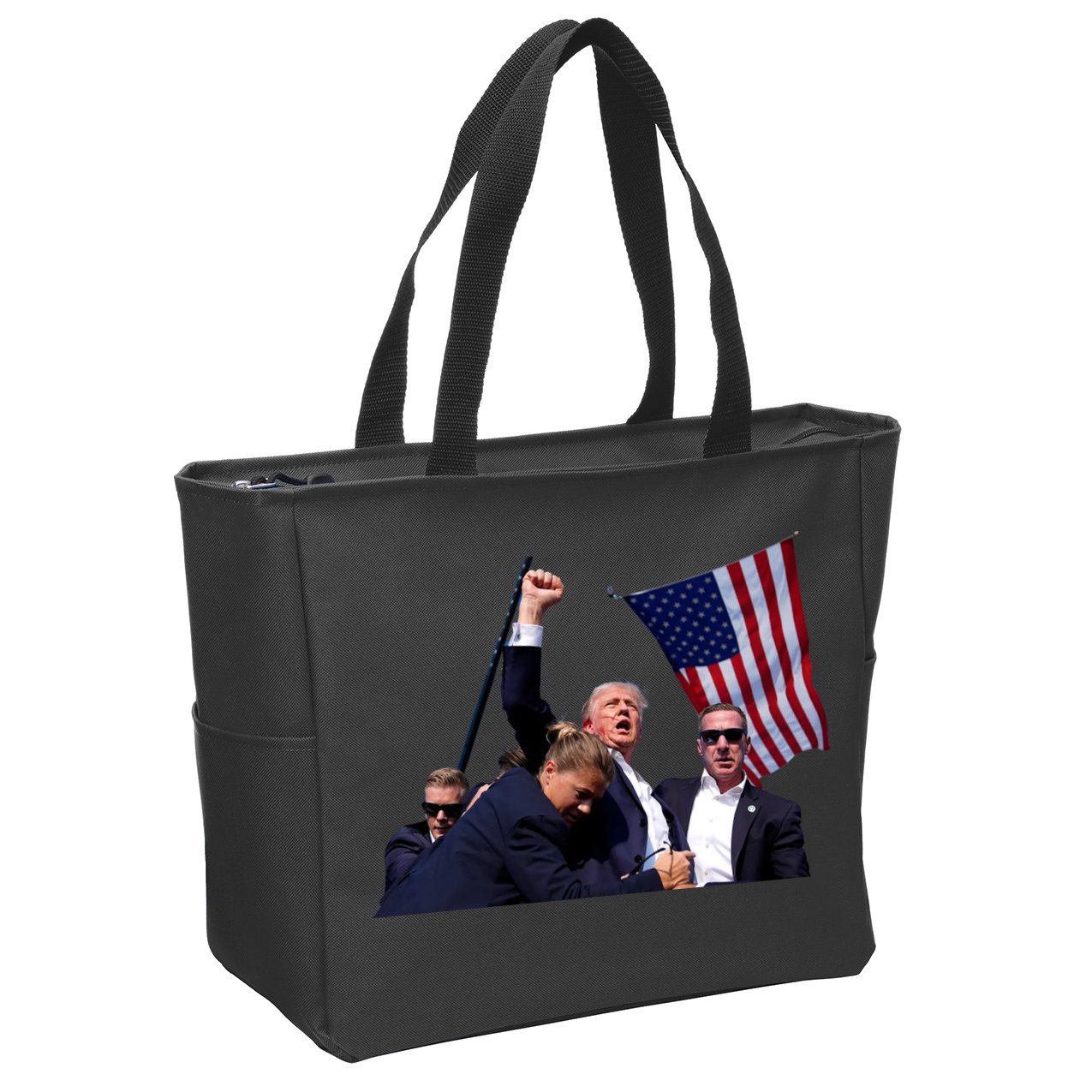 Trump Shot 2024 Zip Tote Bag