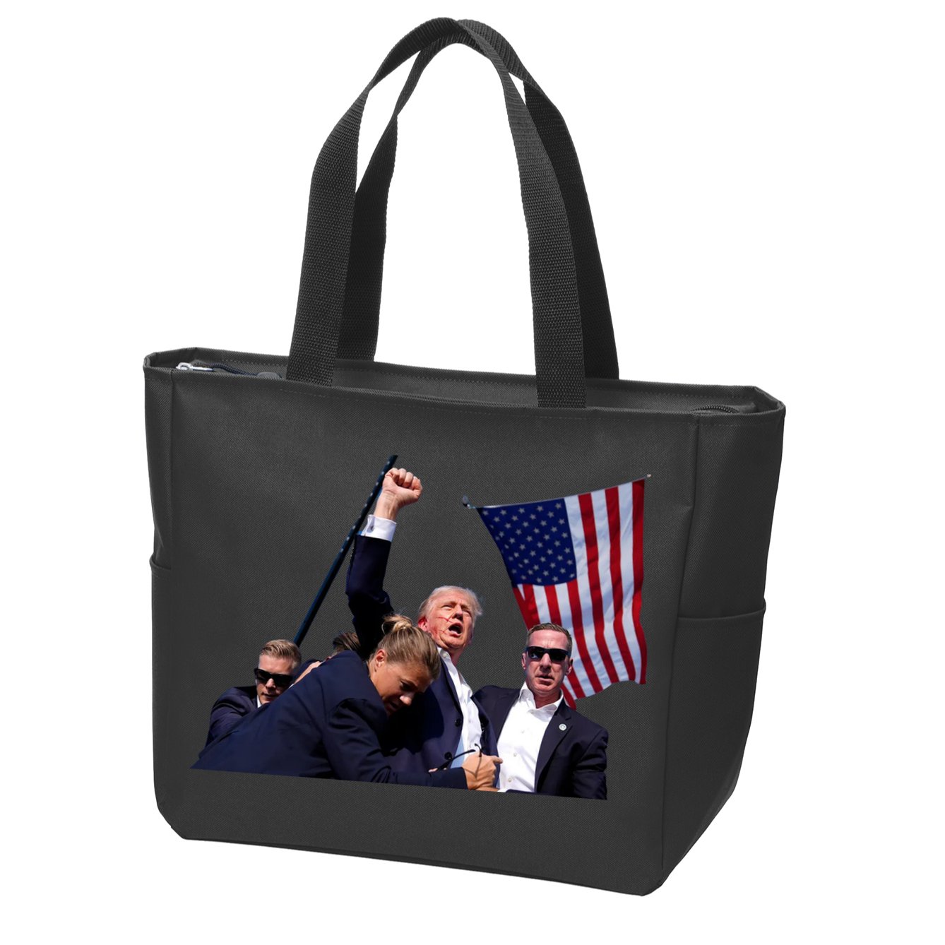 Trump Shot 2024 Zip Tote Bag