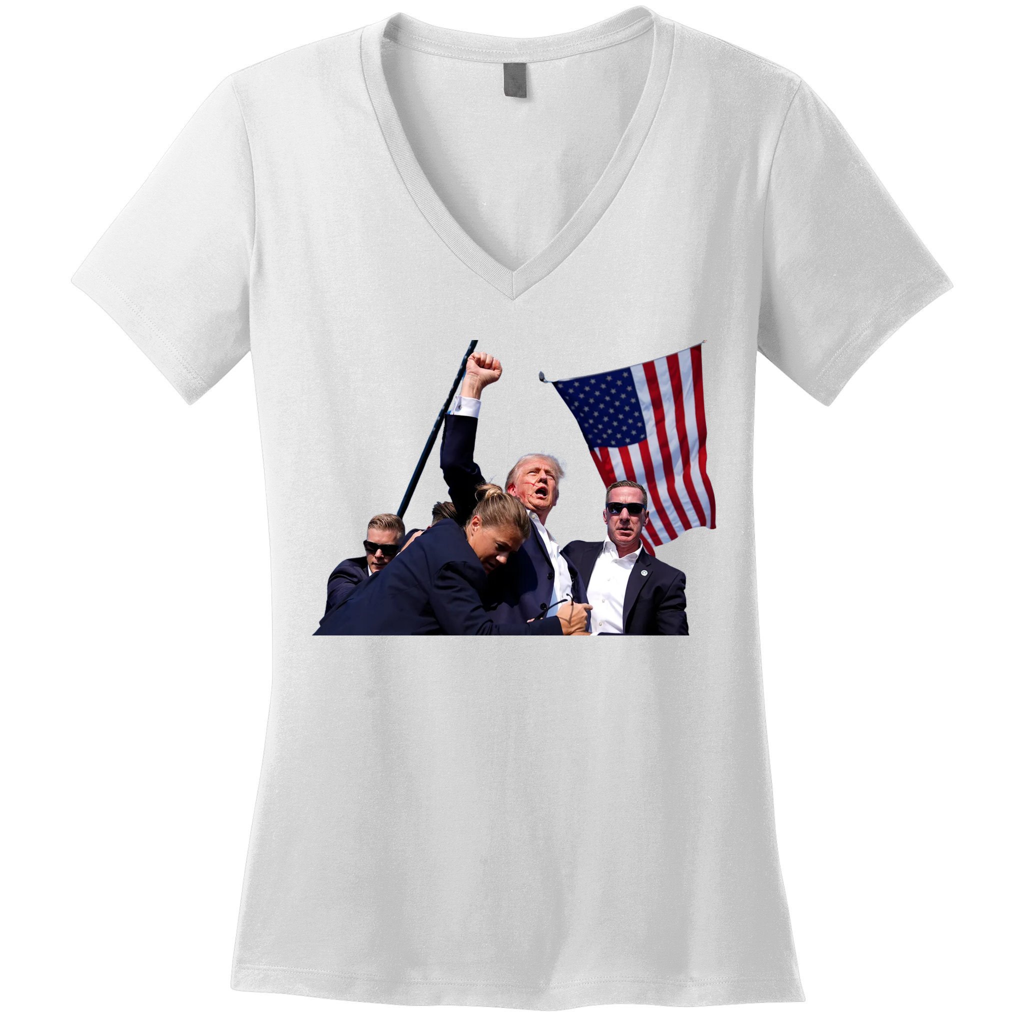 Trump Shot 2024 Women's V-Neck T-Shirt