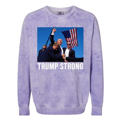 Trump Strong 2024 Colorblast Crewneck Sweatshirt