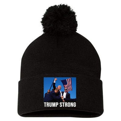 Trump Strong 2024 Pom Pom 12in Knit Beanie