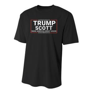 Trump Scott 2024 Make America Great Again Youth Performance Sprint T-Shirt