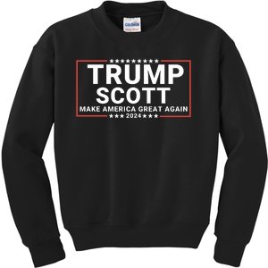 Trump Scott 2024 Make America Great Again Kids Sweatshirt