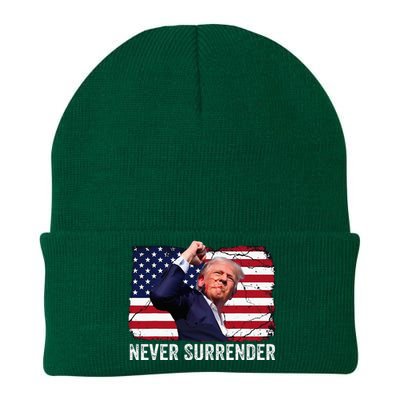 Trump Shot 2024 Rally Never Surrender Knit Cap Winter Beanie