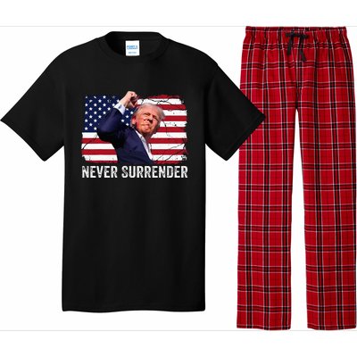 Trump Shot 2024 Rally Never Surrender Pajama Set