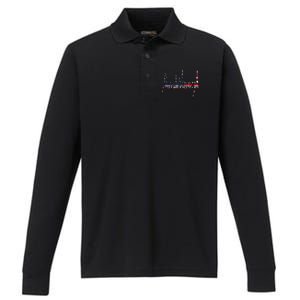 Trump Signature 2024 President Patriotic American Flag Usa Performance Long Sleeve Polo