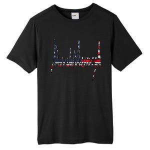 Trump Signature 2024 President Patriotic American Flag Usa Tall Fusion ChromaSoft Performance T-Shirt