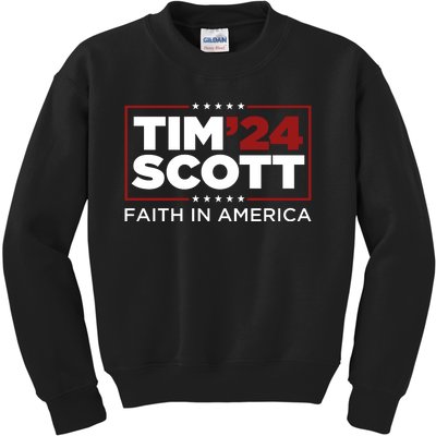 Tim Scott 2024 For President Election Campaign Republican Kids Sweatshirt