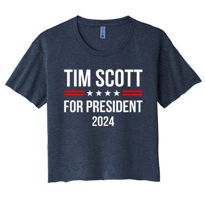 Tim Scott 2024 For President Election Campaign Republican Women's Crop Top Tee