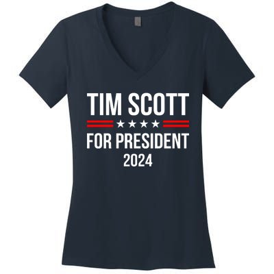 Tim Scott 2024 For President Election Campaign Republican Women's V-Neck T-Shirt